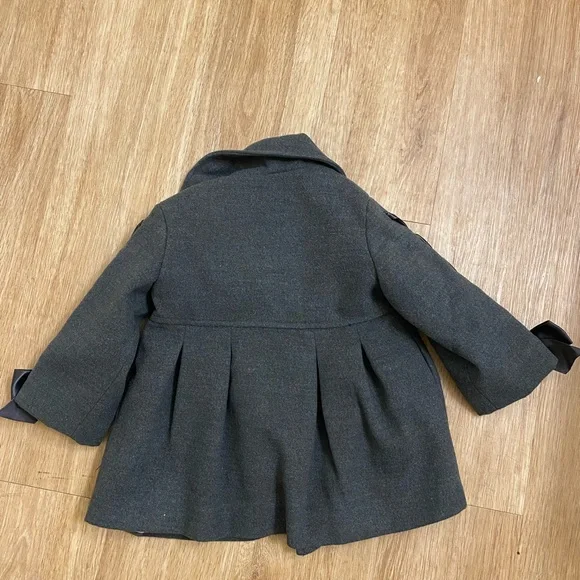 Elegant Kids Pea Coat with Ribbon Details - Picture 2 of 4